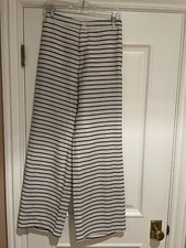 WEEKEND MAXMARA Wide Leg Striped Pants Blue/Ivory S