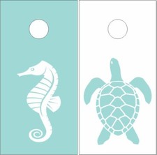 Beach Turtle Seahorse Cornhole Wrap Bag Toss Skin Decal Sticker Wraps