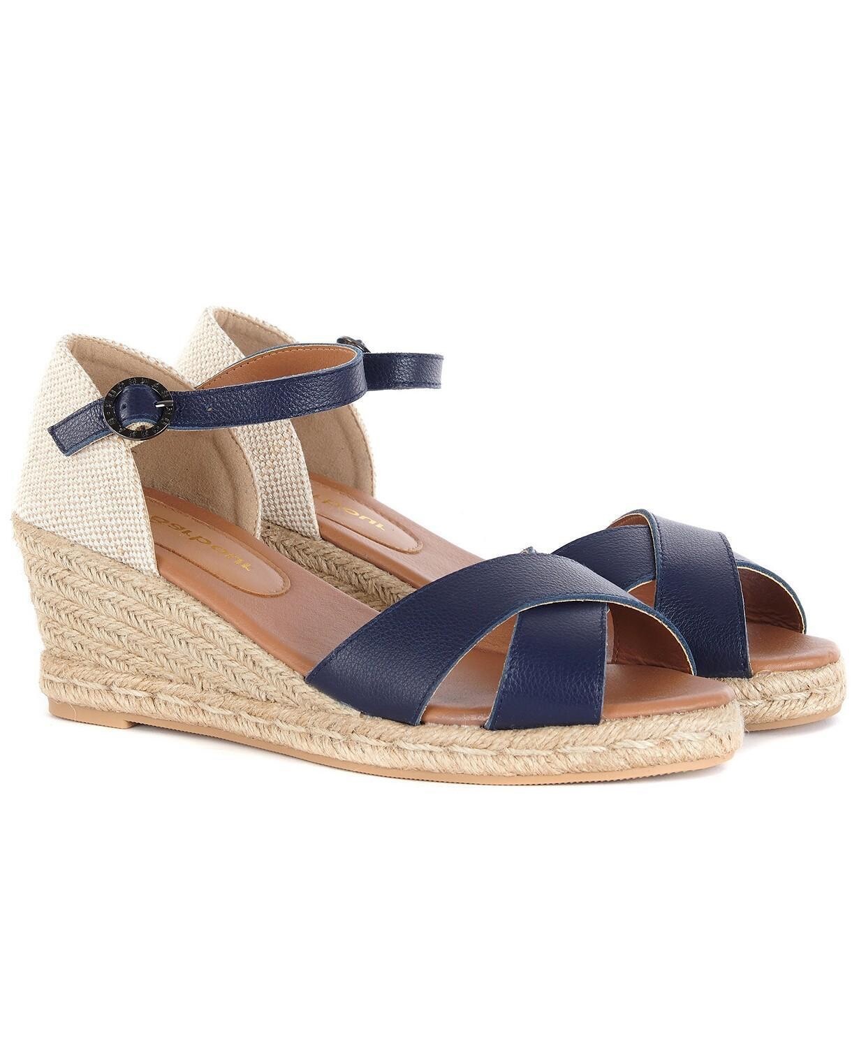 NEW Barbour Womens Angeline Espadrille Wedge Sandals, NAVY, Size 5 NIB |  eBay