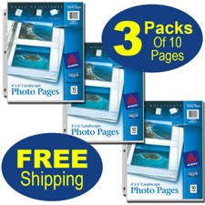 Avery 13406 PP46H-10 4 x 6" Landscape Photo Pages, Acid Free, 3 Packs of 10
