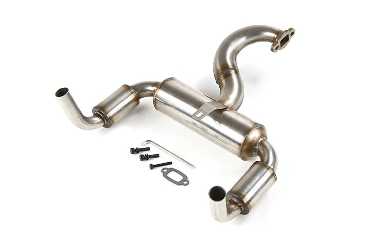Stainless Steel Silent Double Exhaust Pipe for1/5 Rovan Rofun F5 RF5 Mcd Rr5 Xs5 - Image 4 of 4