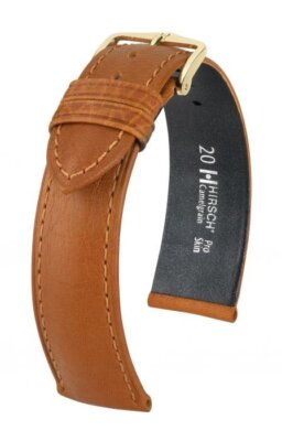 Hirsch Camelgrain 18 mm honey Pro Skin watch strap, length M