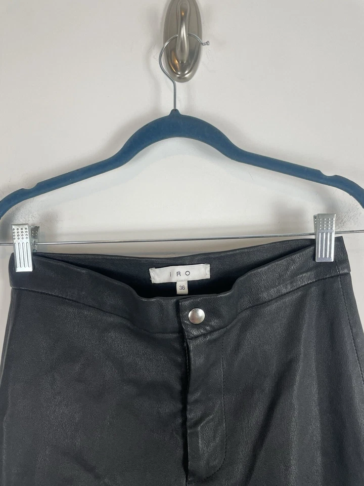 Pantalones ajustados de cuero de cordero IRO Sabrina talla 36 (4) negros con tachuelas Moto elásticos Foto 2 de 4