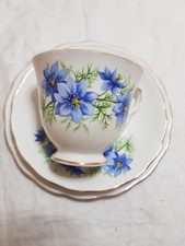 Colclough, Tea Trio, Fine Bone China, Blue Flower design