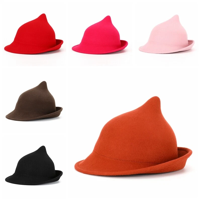 Lady Wool Witch Hat Masquerade Cosplay Costume Cloche Cap Halloween Party Hat - Image 3 of 4