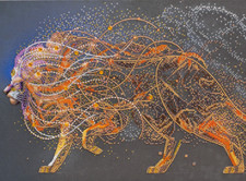 Golden Lion Bead Embroidery Kit DIY Handmade Beading Craft Set