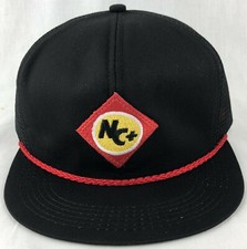 Vintage NC Seed SnapBack Trucker Mesh Hat Cap K Products USA Black Red Rope