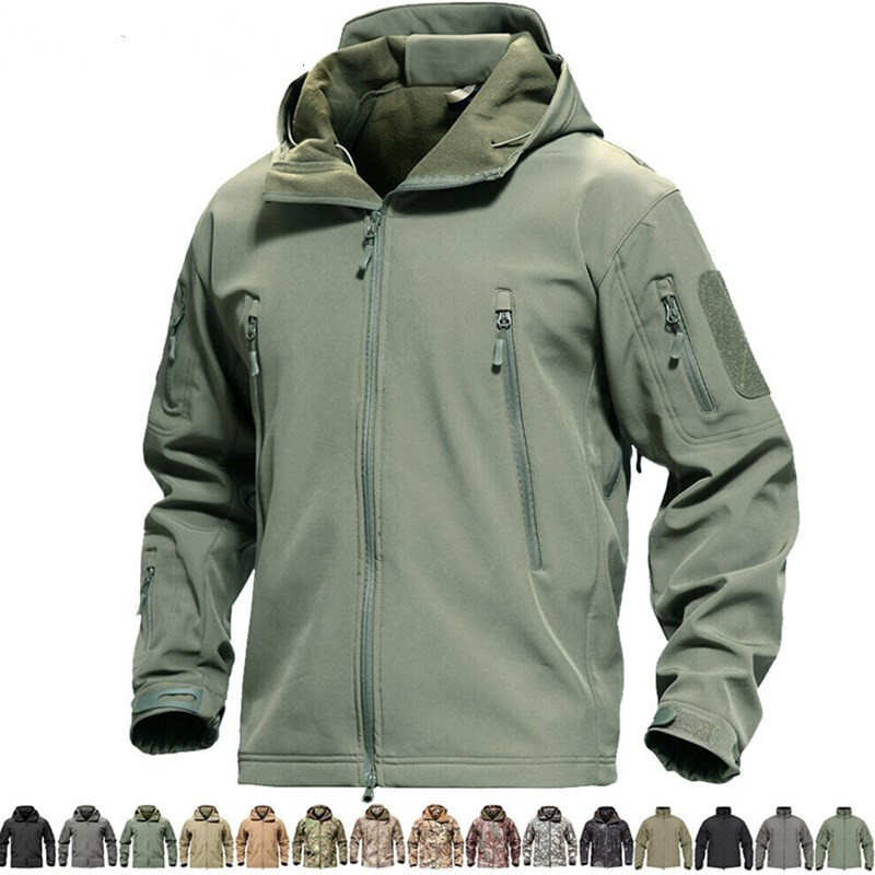 ALTRA Giacca uomo impermeabile soft shell tattica cappuccio invernale calda militare cappotti top