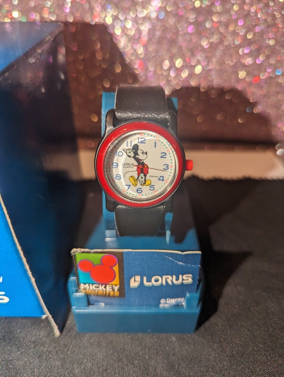 Works Rare VINTAGE 1980s MICKEY MOUSE LORUS V811-0070 DISNEY Plastic Watch Lorus Disney Mickey V811-0070 Quartz Analog Ladies Watch New  main image 4