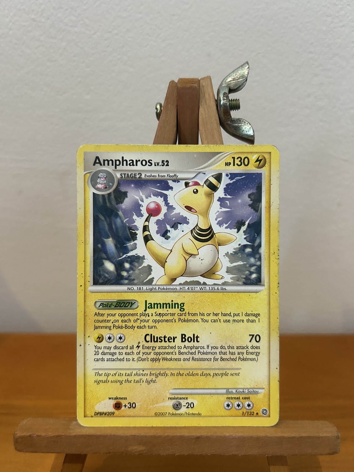 Pokemon TCG Card | Ampharos 1/132 Secret Wonders Non Holo MP
