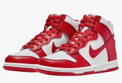 Men s Nike Dunk HI Retro Casual Shoe White University Red DD1399-106 s 11