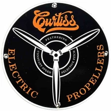 VINTAGE FLY CURTISS PORCELAIN SIGN GAS STATION PUMP PLATE MOTOR OIL AVIATION