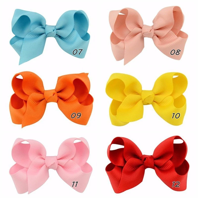 40 Pcs Baby Girls Kids 3" Grosgrain Ribbon Boutique Hair Bows Alligator Clips - Image 4 of 4