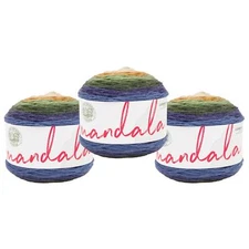 (3 Pack) Lion Brand Yarn 525-263G Mandala Yarn, Loch Ness