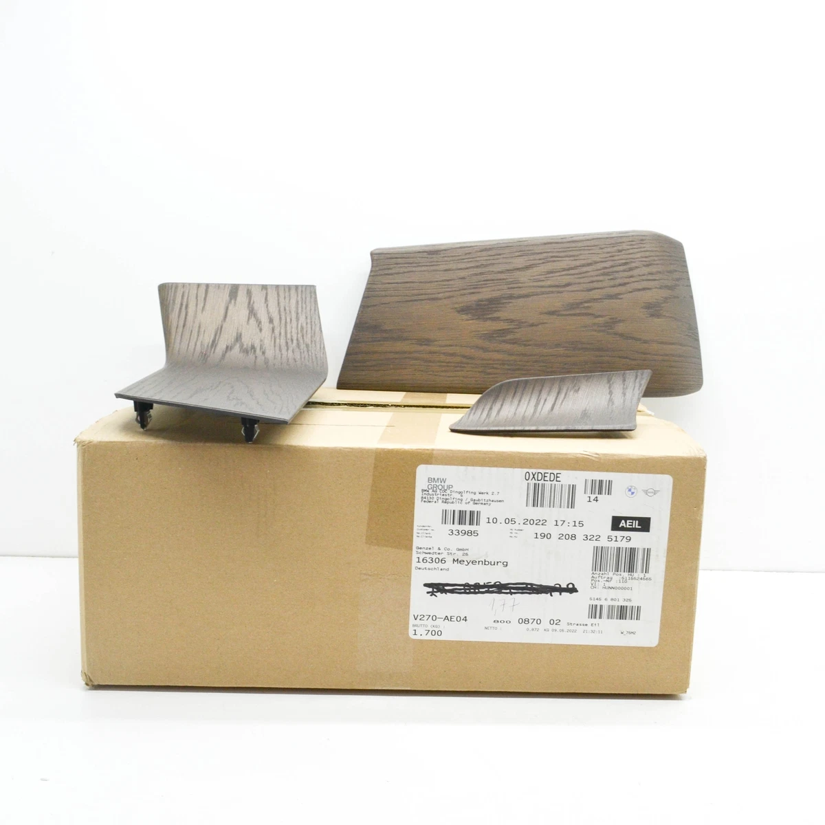 BMW i3 I01 Instrument Panel Wood Oak Dark Trim Set RHD 51456801325
