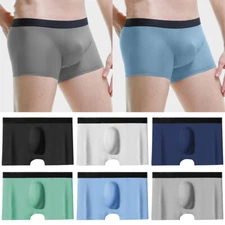 Sexy Men Ice Silk Seamless Boxer Briefs Shorts Panties Underwear Underpants Soft
