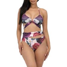 Purple Floral Two Piece Bikini Set for Summer Bikini Set For Women