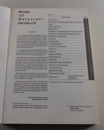 Manual de Taller Mazda 121 Motor / Caja de Cambios/Frenos/Eléctrico Etc St. 1990 - Imagen 2 de 3
