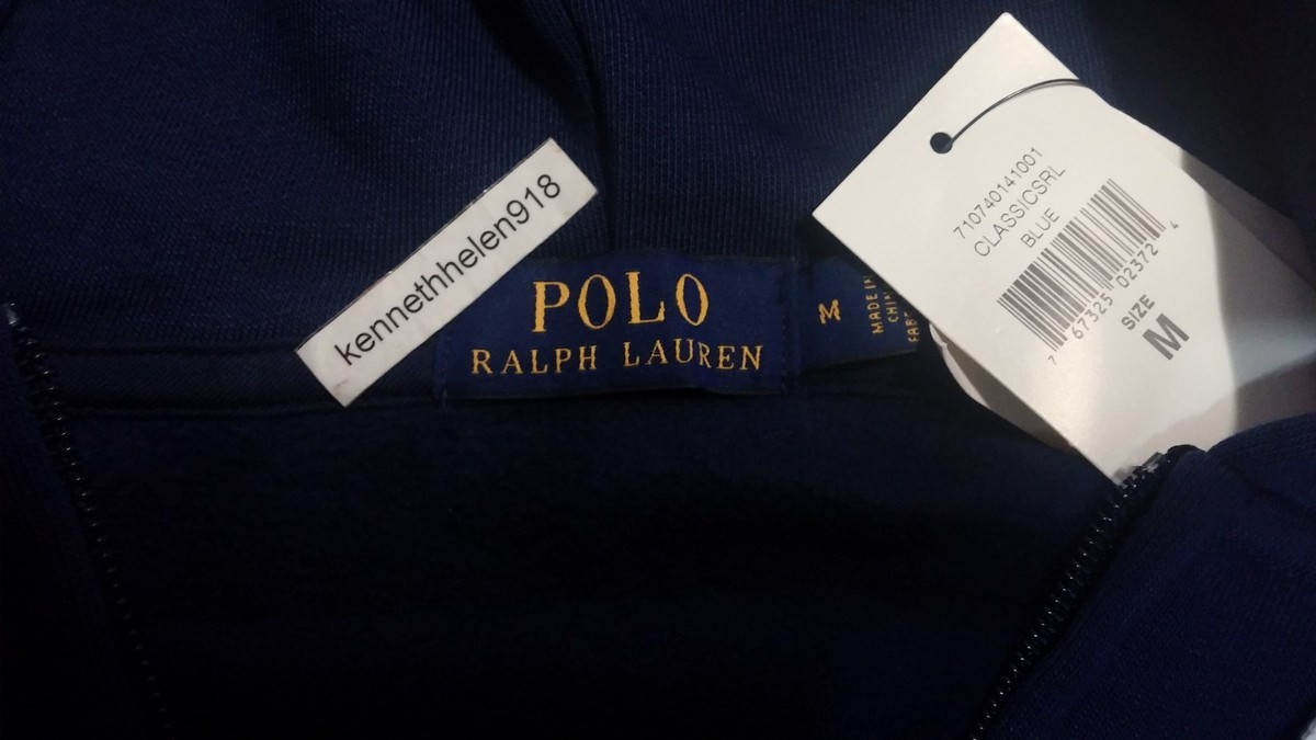POLO RALPH LAUREN MENS BIG PONY FULL ZIP HOODIE JACKET BLUE MENS