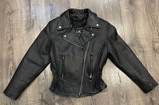 Leather King Sz Xs Biker Style Braided Light Quilted Riding Leather Jacket Nice