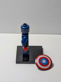 Lego Marvel CAPTAIN AMERICA minifig Sh014 Dark Suit Shield Avengers MINT GENUINE