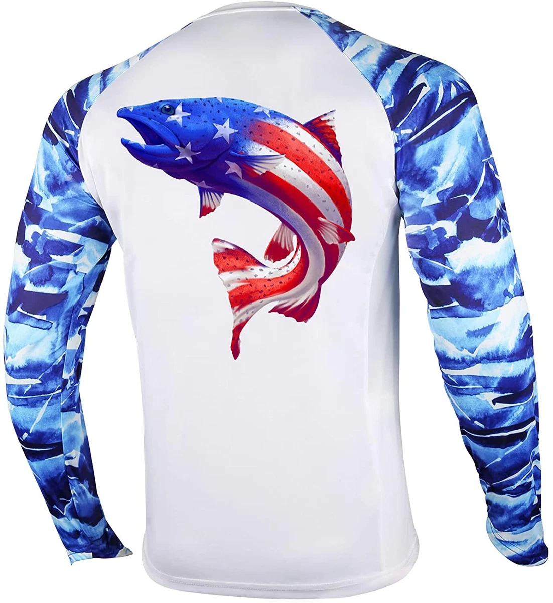 Palmyth Fishing Shirt for Men Long Sleeve Sun Protection UV UPF 50+  T-Shirts wit