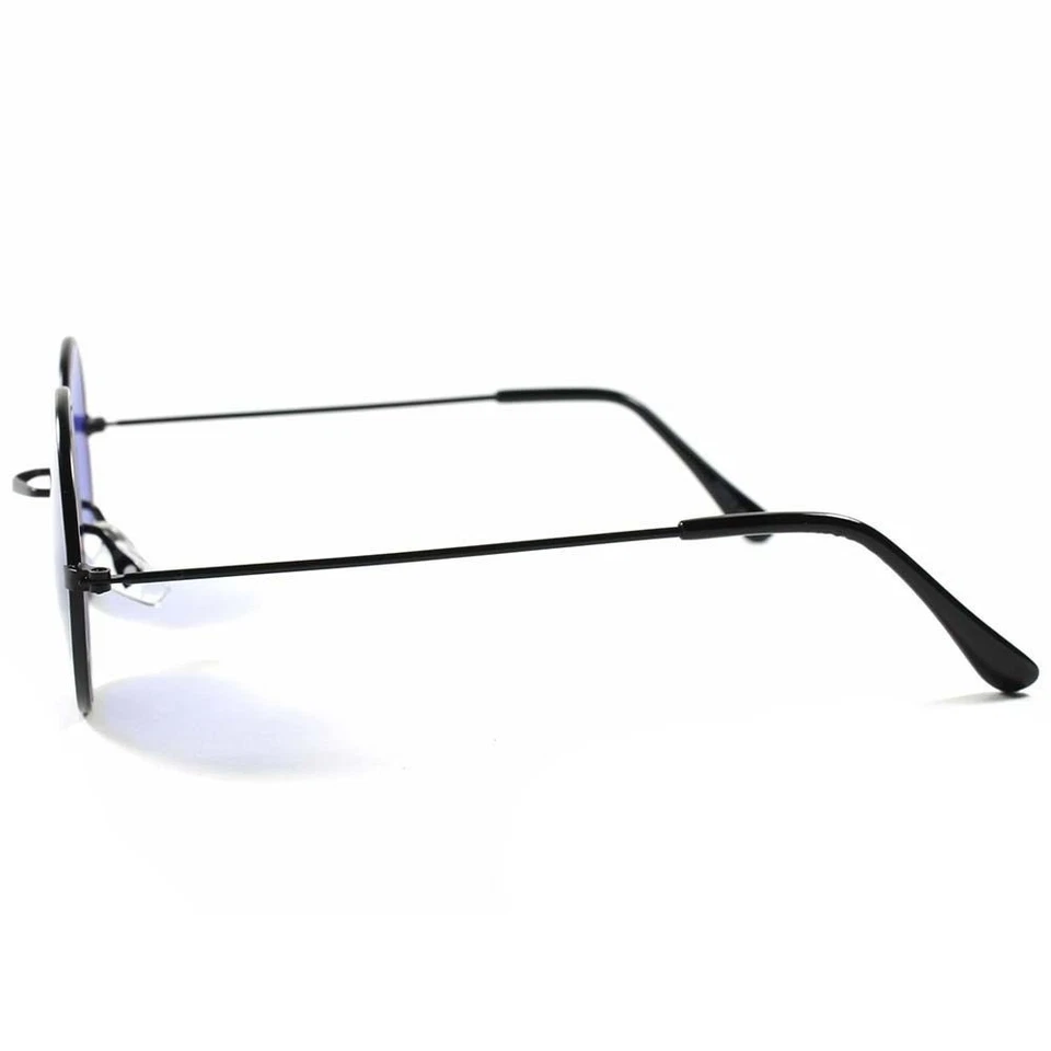 Óculos de sol redondo Old School vintage retrô anos 70 masculino feminino hippie Lennon azul - Imagem 3 de 4