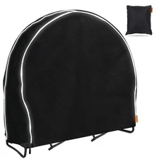 HOMEYA 40 Inch Firewood Log Hoop Cover Only Heavy Duty 600D PVC Oxford Outdoor