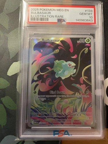 PSA 10 Bulbasaur 133/132 Pokemon Mega Evolution Illustration Rare 2025 NM