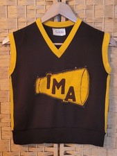 Cheerleading Allstar Uniform Made In the USA Vintage 80's Yellow & Brown Size S