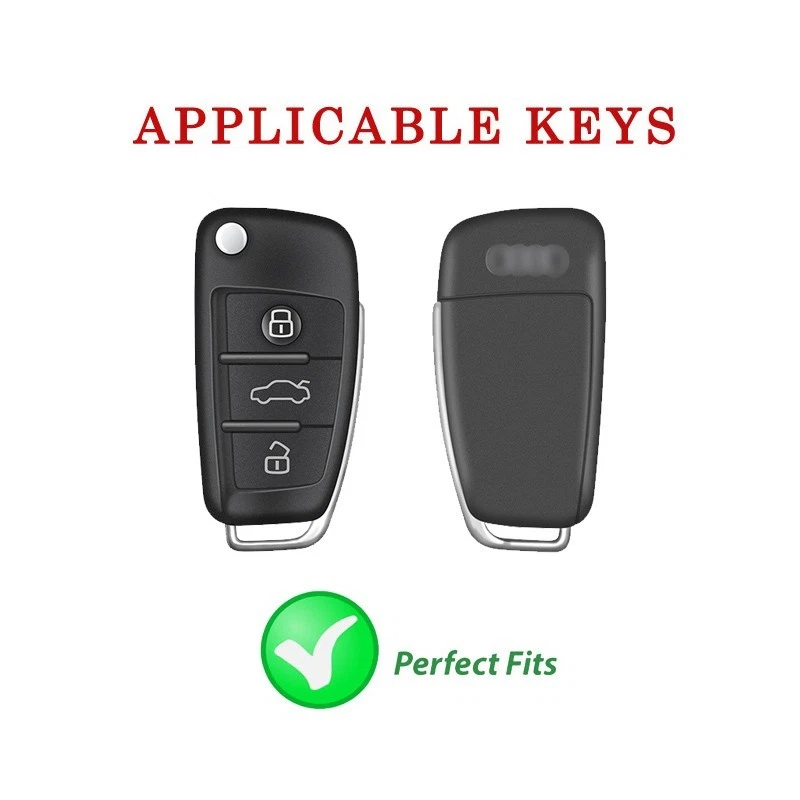 Cubierta de llave de fibra de carbono superior 3K para Audi A1 A3 S3 Q3 Q7 TT Funda con llavero abatible Foto 2 de 4