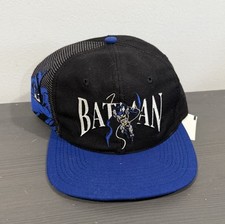 Vintage 90s DC Comics Batman Black Dome Laser SnapBack Hat DEADSTOCK NWT