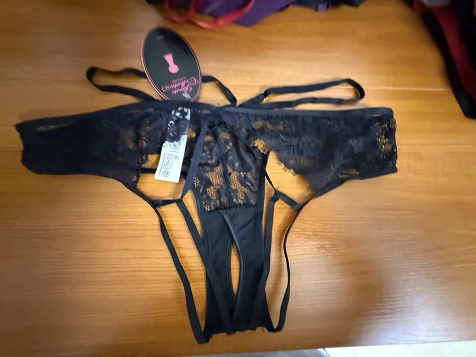 Hunkemöller Private Collection Slip Spitze Schwarz XL Ouvert Neu Etikett - Bild 3 von 4