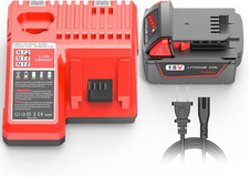 5.0Ah 18V Extended Capacity Battery Replacement for Milwaukee M18 Battery and Ch