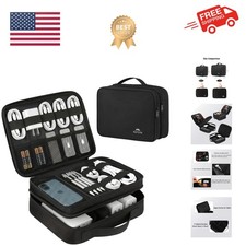 Electronics Organizer Travel Case, Water Resistant Cable Organizer Bag for Tr...