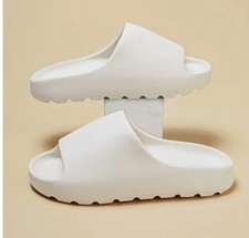 Soft House Slippers Unisex Open Toe Thick Sole Shower Shoes Mens Slides Indoor