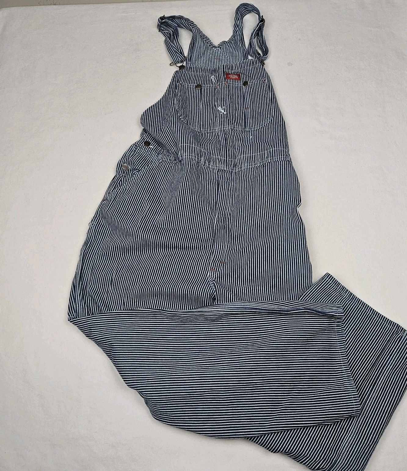 Dickies Overalls Mens 44x30 Denim Striped Workwear Railroad Pinstripe Train