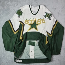 Vintage Authentic Dallas Stars Hockey Jersey CCM NHL Size 56 Blank White Strap