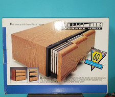 Vintage Faux Wood CD Storage Case - Holds 60 Compact Discs - NEW SEALED