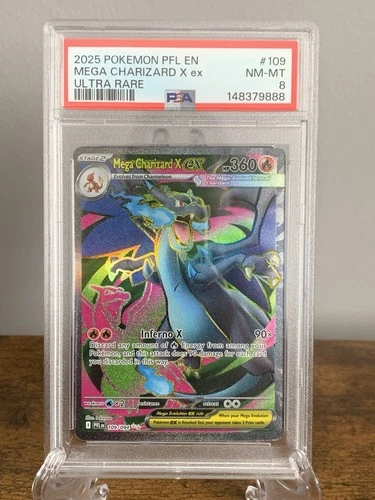 Mega Charizard X ex 109/094 - Phantasmal Flames - PSA 8