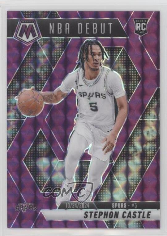 2024-25 Panini Mosaic NBA Debut Purple Prizm /99 Stephon Castle #267 Rookie RC