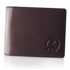 Full-Grain Leather Wallet for Men, Minimalist Slim Mens Dark Brown Classic