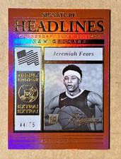 2025-26 Panini Signature Series JEREMIAH FEARS RC ROOKIE RED /75 PELICANS