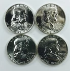 MIXED DATES FRANKLIN HALF DOLLAR LOT! 4 TOTAL COINS! PHENOMENAL! WOW! NR #P2280