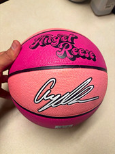 Angel Reese Autograph Print Mini Size 1 Pink Rubber Basketball Chicago Sky