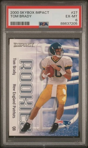 Tom Brady 2000 Skybox Impact #27 Rookie PSA 6