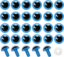 100pcs 12mm Blue Plastic Safety Eyes Craft Eyes with Washers for Amigurumi Dolls