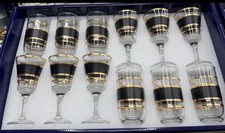 12pcs luxury glassware set of stemed goblets/wine glases & tal tumblers/beverage