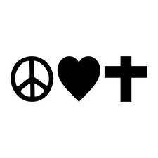 Peace Love Faith Christian Decal Sticker Black Die Cut Vinyl