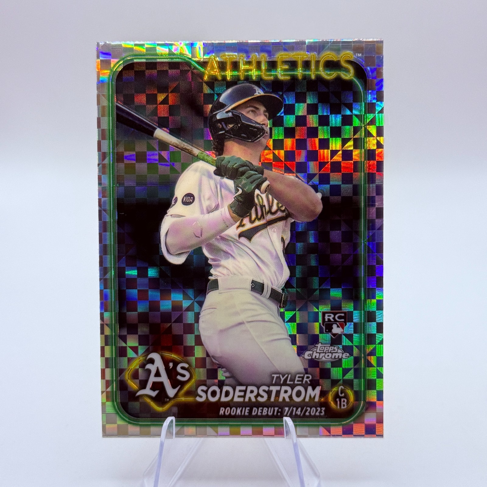 Tyler Soderstrom 2024 Topps Chrome Update #USC22 X-Fractor Rookie Oakland Card